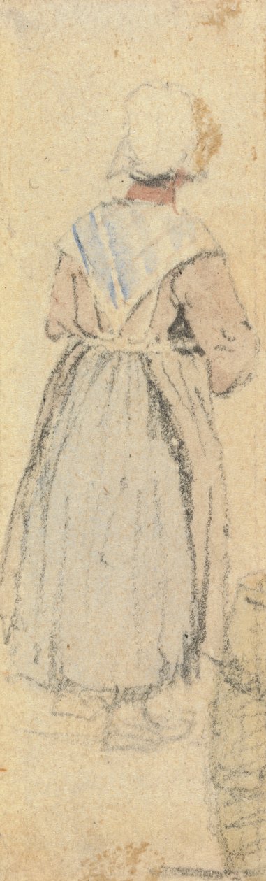 Una campesina, de pie, vista desde atrás de Samuel Prout