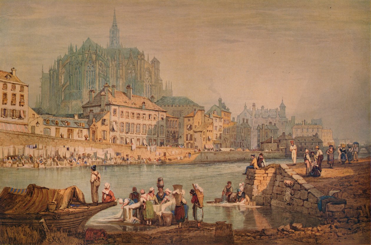 Ciudad Catedral en un Río, c1825 de Samuel Prout