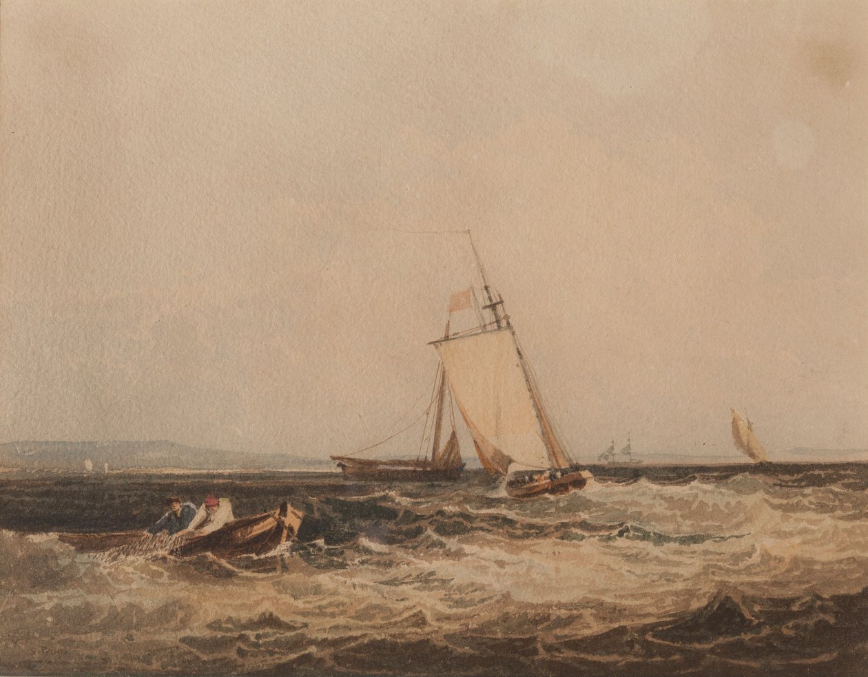 Barcos de pesca, c.1820 (acuarela sobre papel) de Samuel Prout