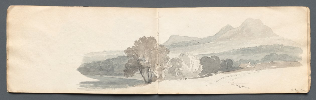Cuaderno de bocetos: Colinas de Eildon de Samuel Prout