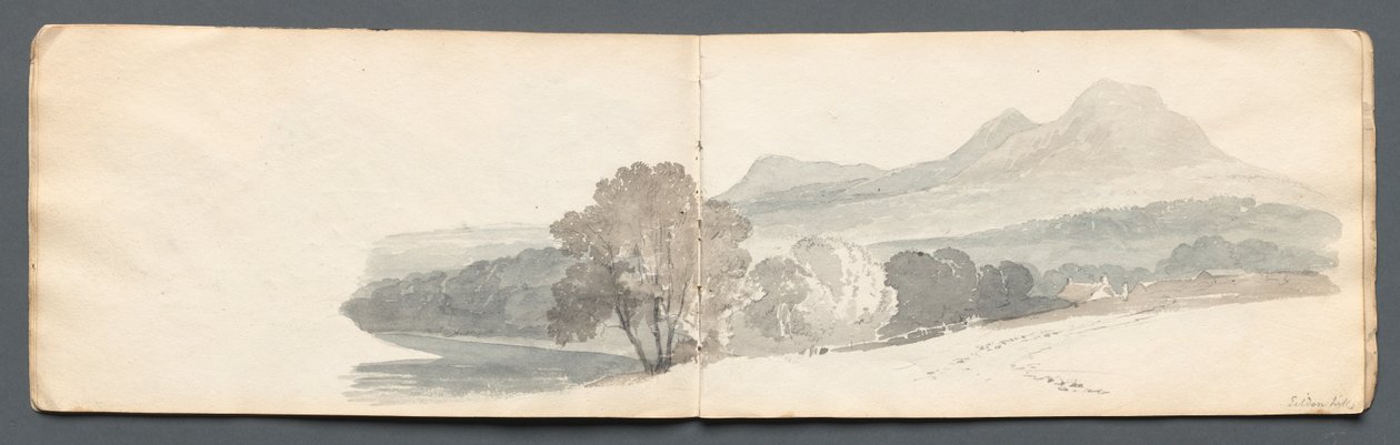 Cuaderno de bocetos: Colinas de Eildon, 1814 de Samuel Prout