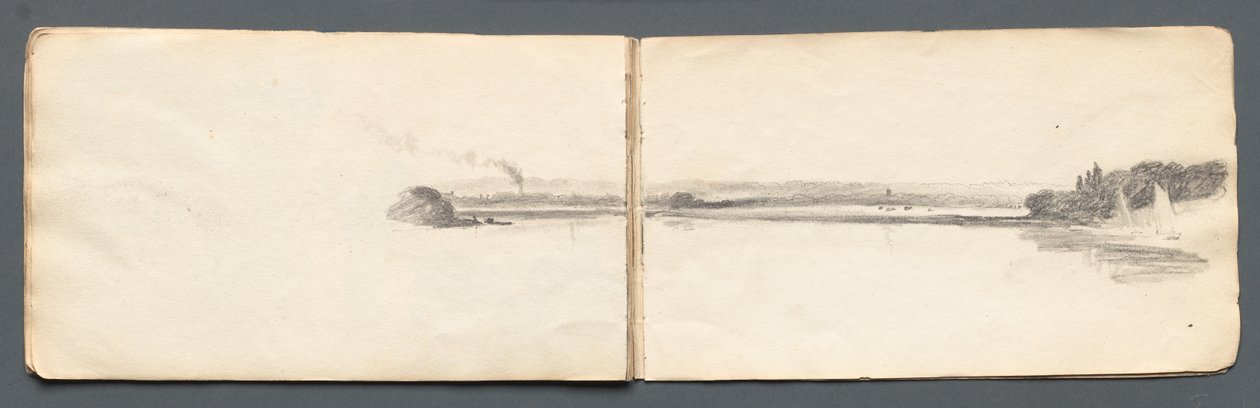 Cuaderno de bocetos: "Paisaje con veleros" de Samuel Prout
