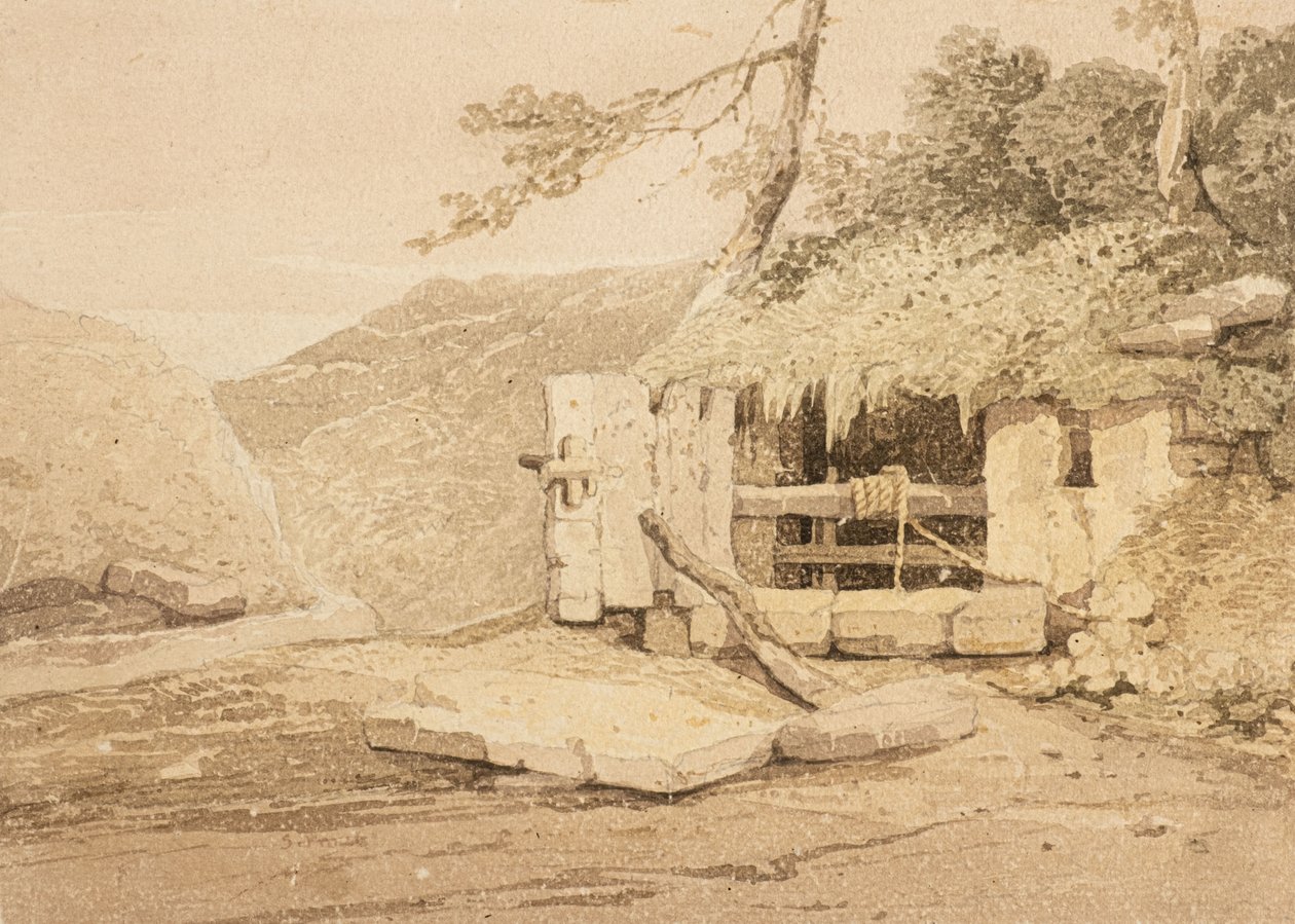 Cabeza de pozo (acuarela) de Samuel Prout