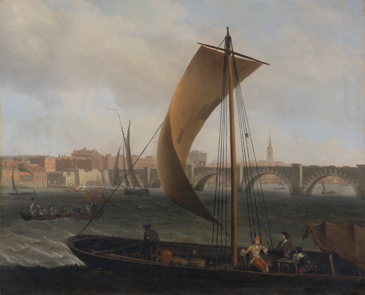 Vista del Támesis con el puente de Westminster de Samuel Scott