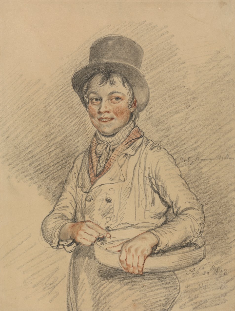 Un niño con una cesta de Samuel de Wilde