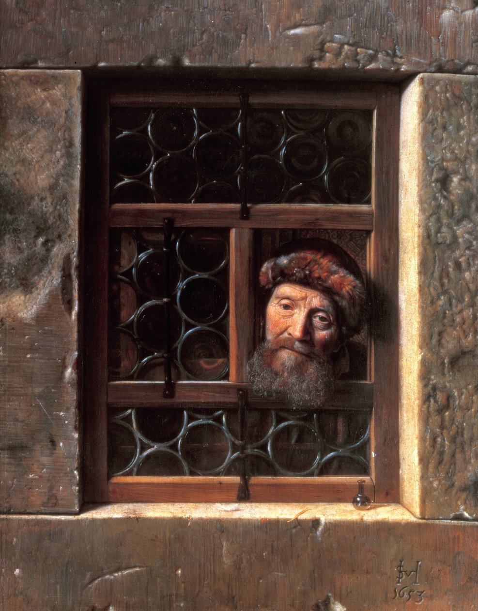 Hombre en una ventana, 1653 de Samuel van Hoogstraten