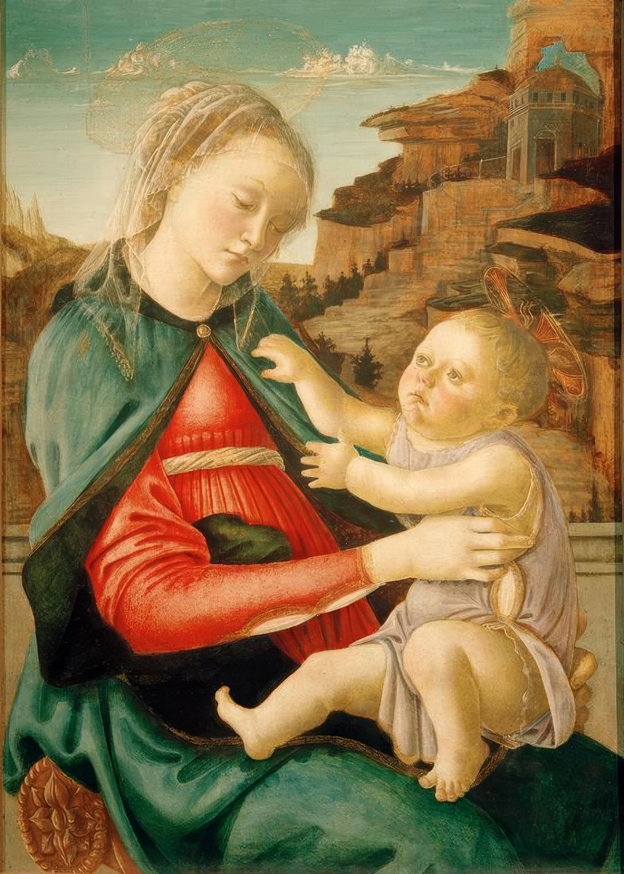 María con niño (Madonna Guidi) de Sandro Botticelli