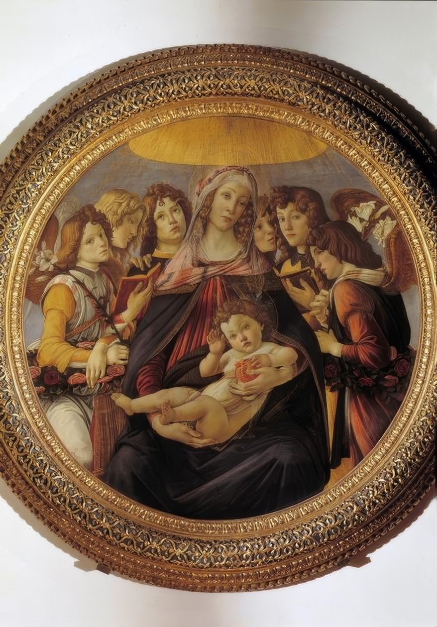 María con el niño y seis ángeles de Sandro Botticelli