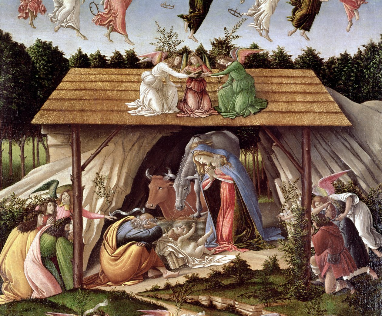 Natividad mística, 1500 (detalle) de Sandro Botticelli