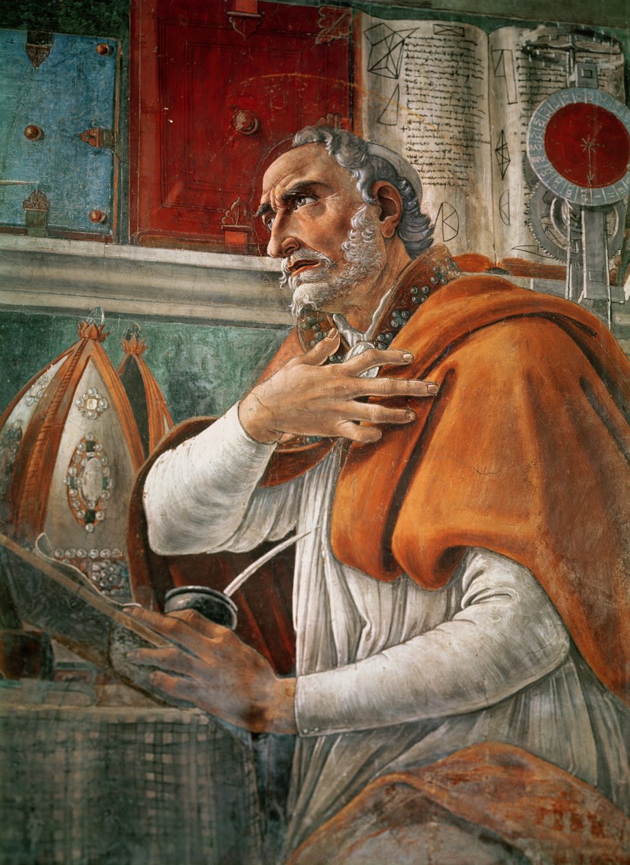 San Agustín en su Celda, c.1480 (detalle) de Sandro Botticelli