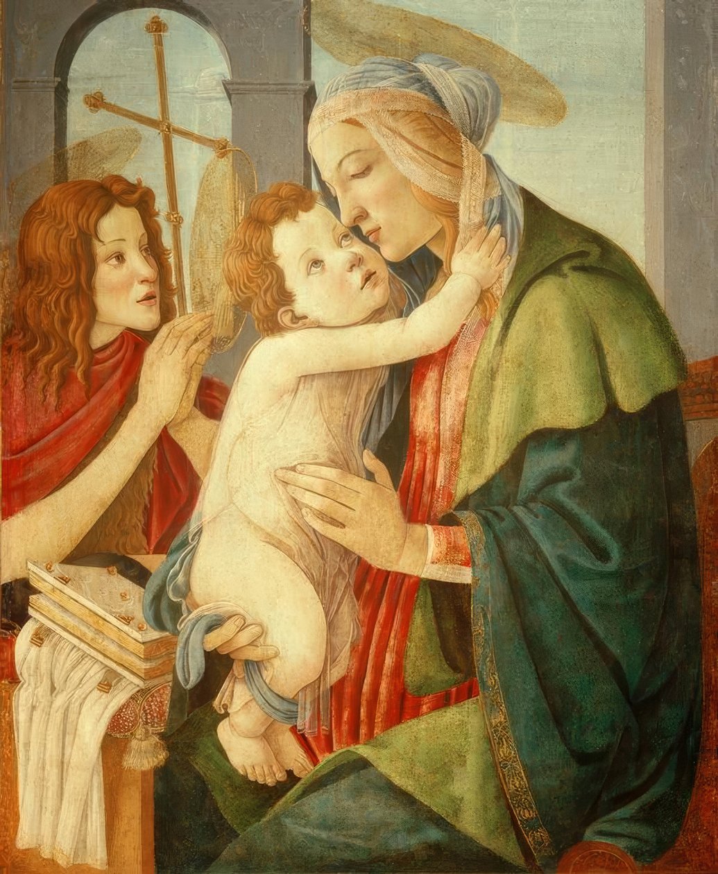 Madonna con niño y el joven Juan de Sandro Botticelli
