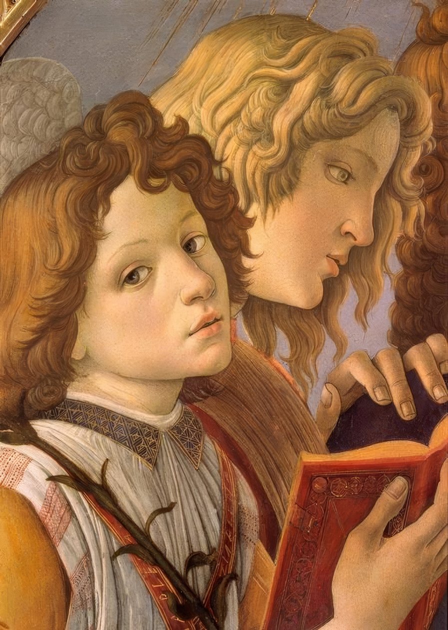 María con el niño y seis ángeles de Sandro Botticelli