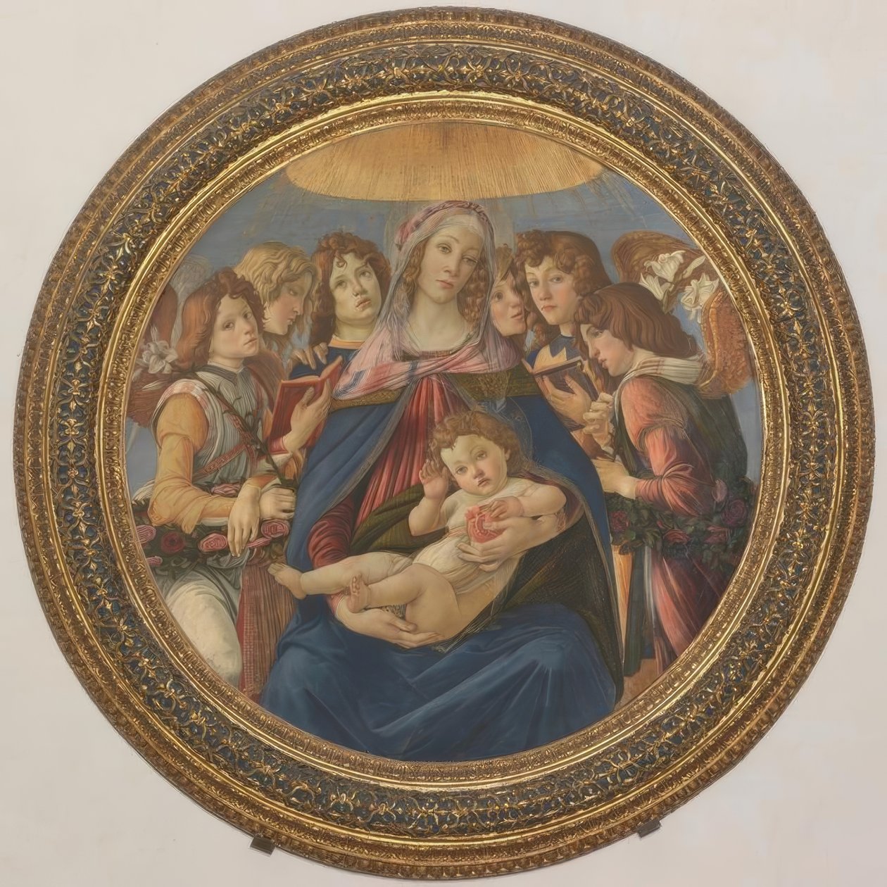 María con el niño y seis ángeles de Sandro Botticelli