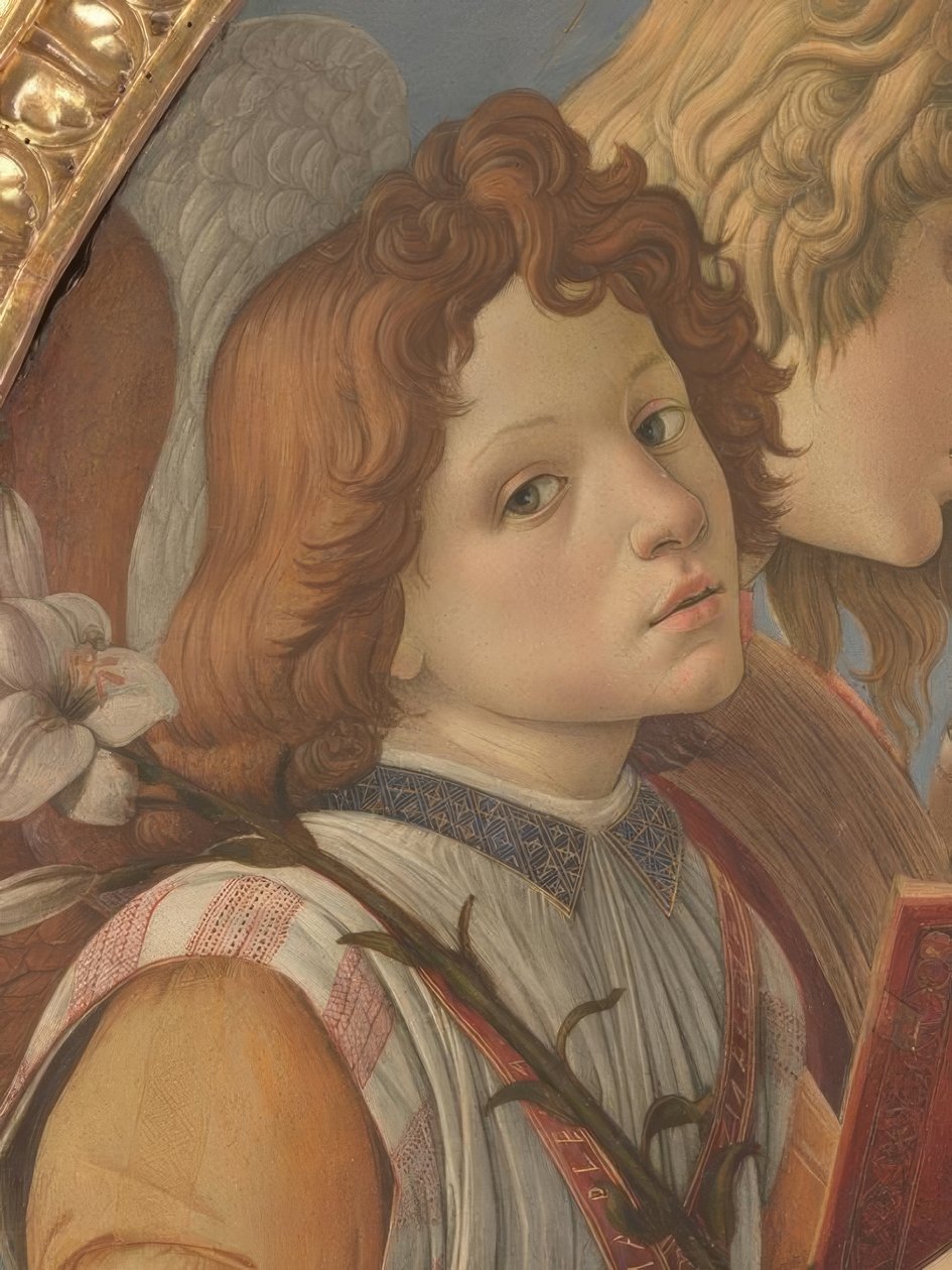 María con el niño y seis ángeles de Sandro Botticelli