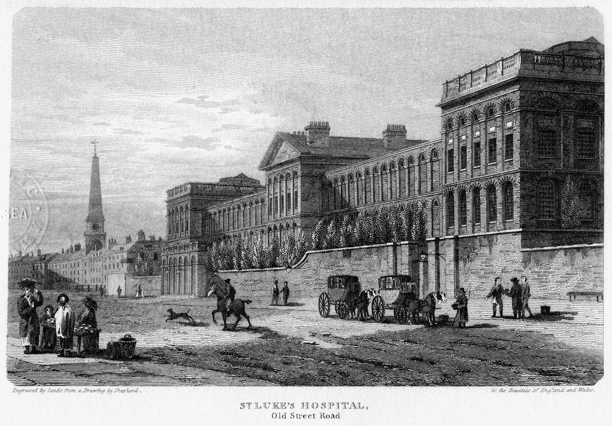 Hospital de San Lucas, Old Street, Finsbury, Londres, 1815 de Sands