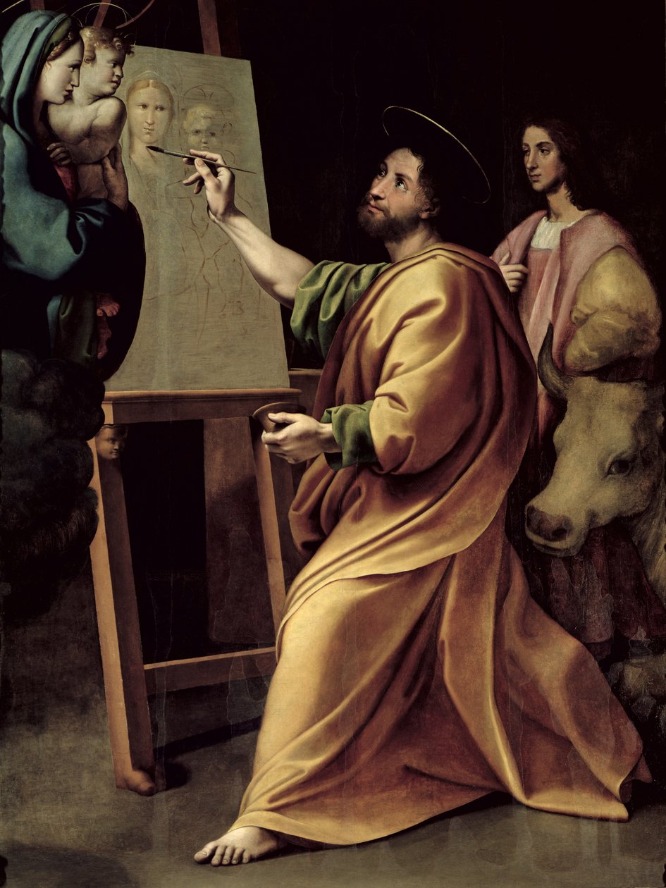 San Lucas pintando a la Virgen de Raffaello Sanzio Raphael
