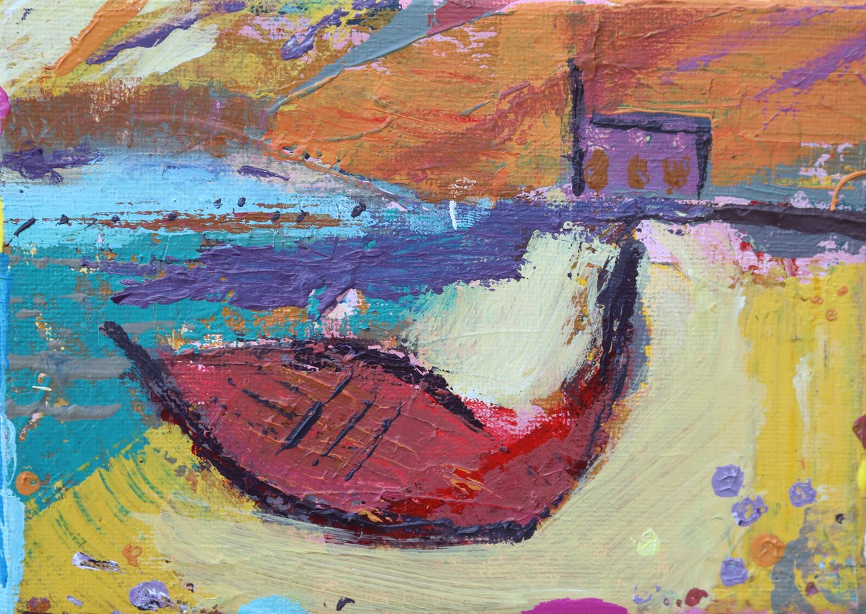 Barco rojo Iona de Sara Hayward