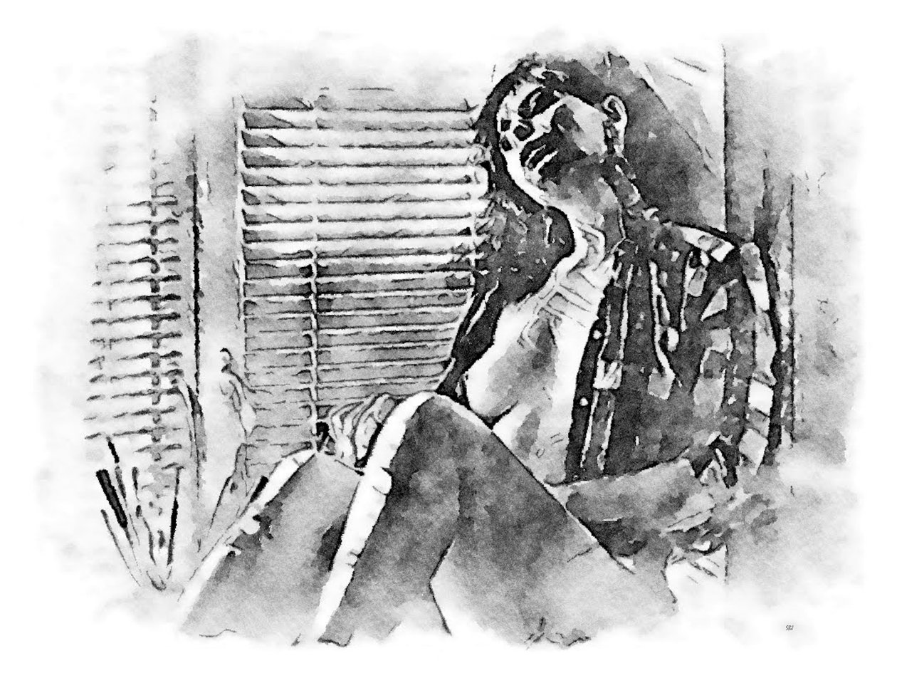 Mujer desnuda con camisa de cuadros de SaskiaBJ