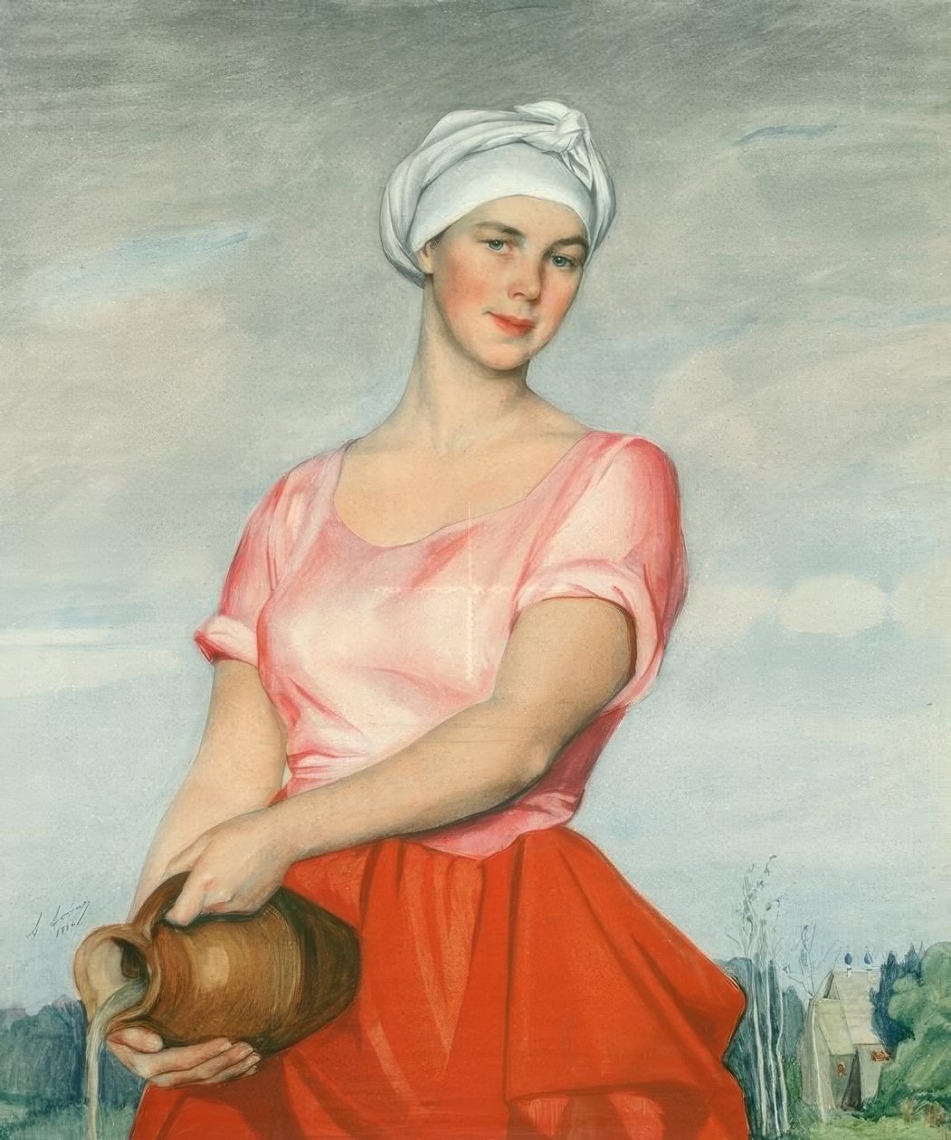 Campesina rusa con jarra de Saweli Sorin