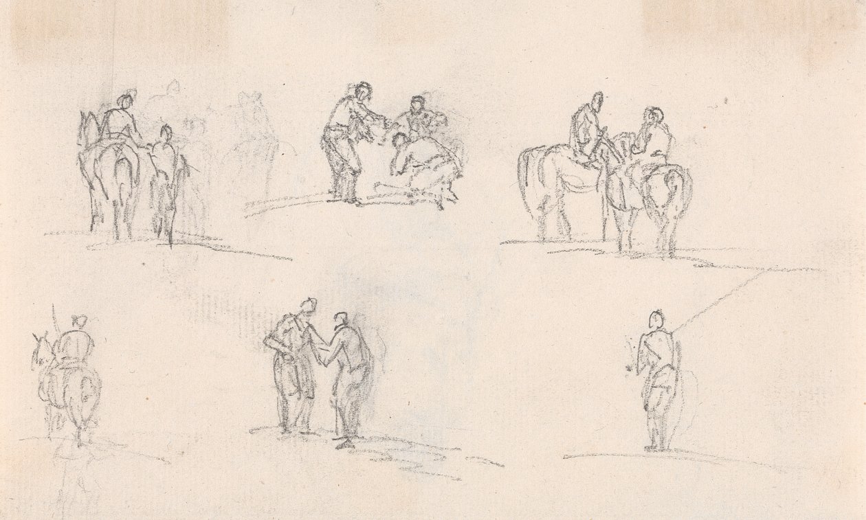 Seis estudios de figuras a caballo de Sawrey Gilpin
