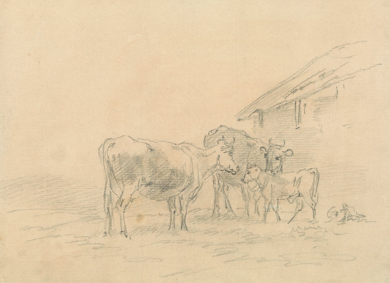 Dos vacas y un ternero de Sawrey Gilpin