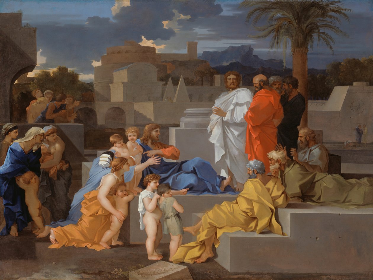 Cristo recibiendo a los niños, c. 1655 de Sébastien Bourdon