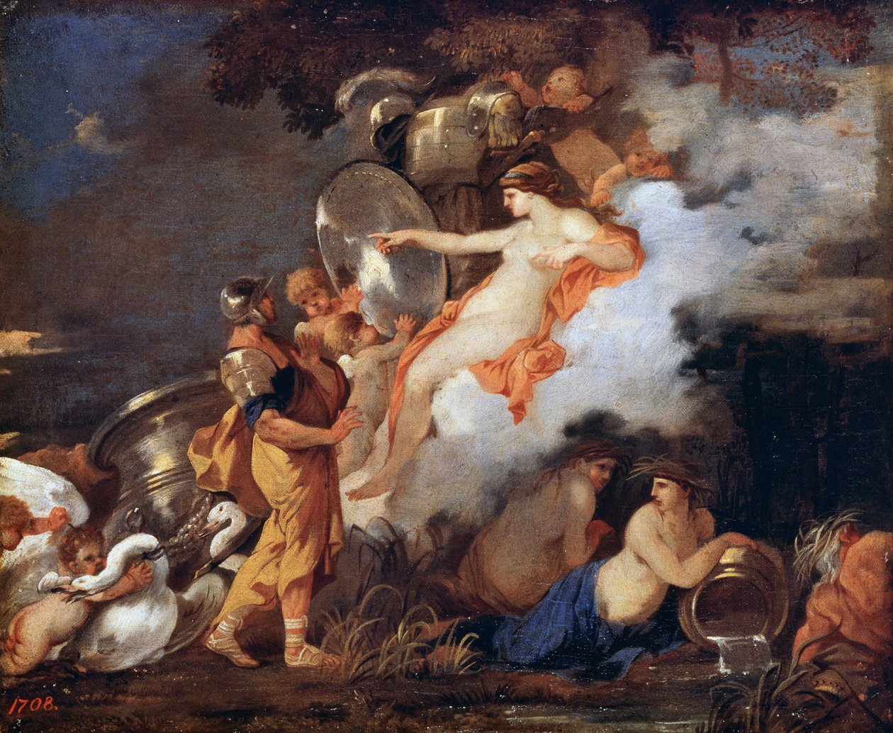 Venus y Eneas, siglo XVII de Sébastien Bourdon