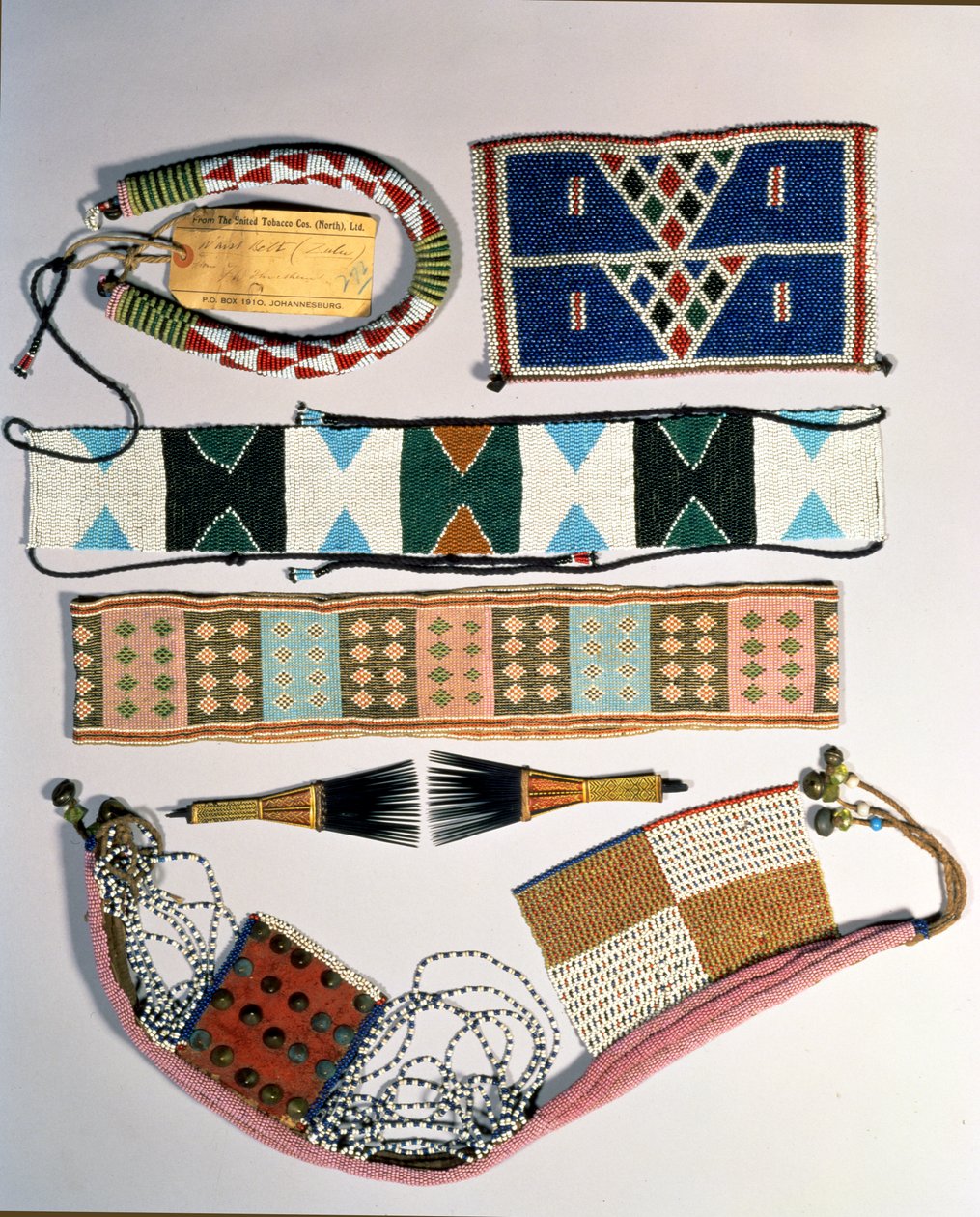 Colección de abalorios zulúes de School African