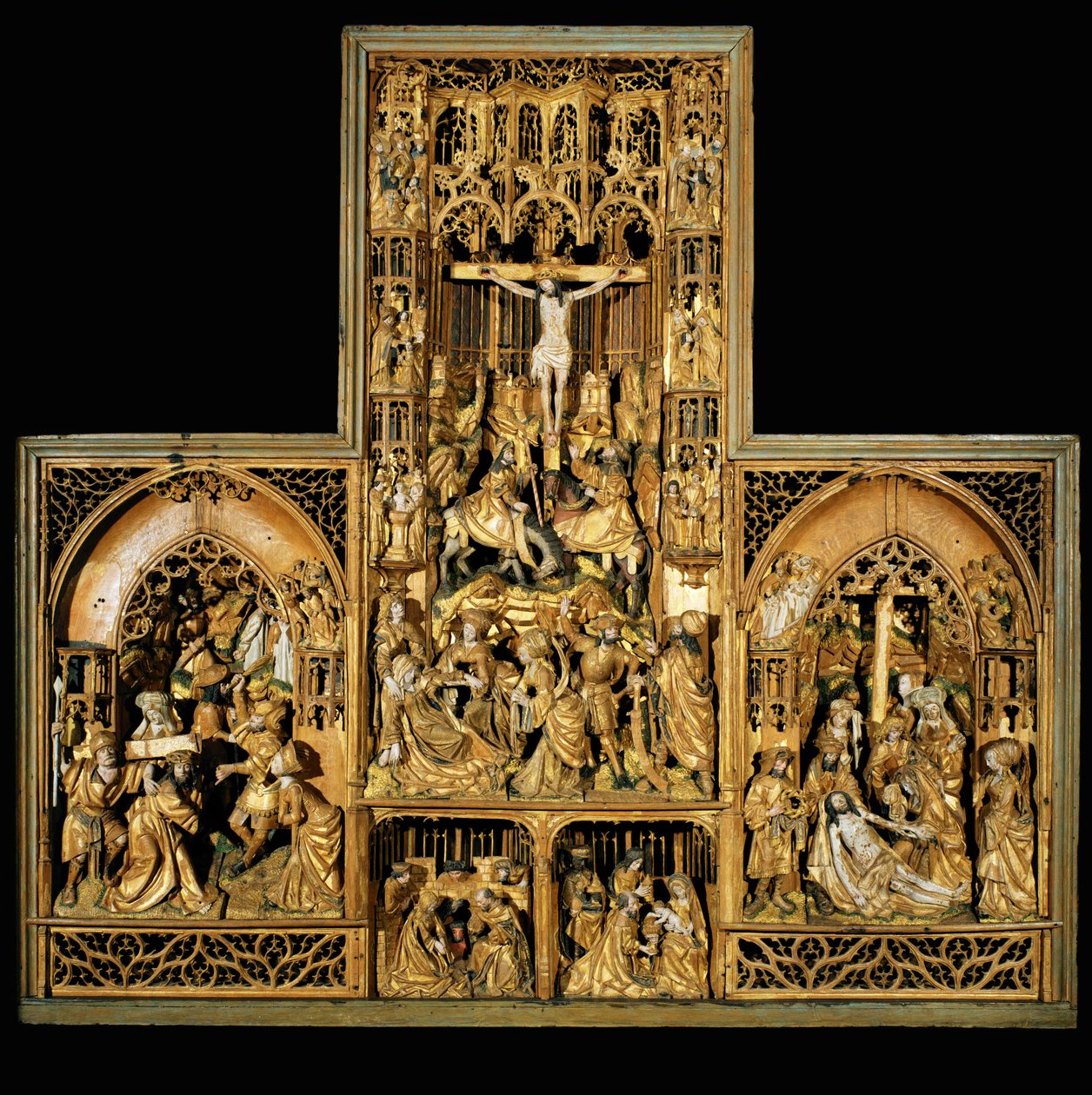 Altar de la Pasión, c.1500-10 (roble) de School Antwerp