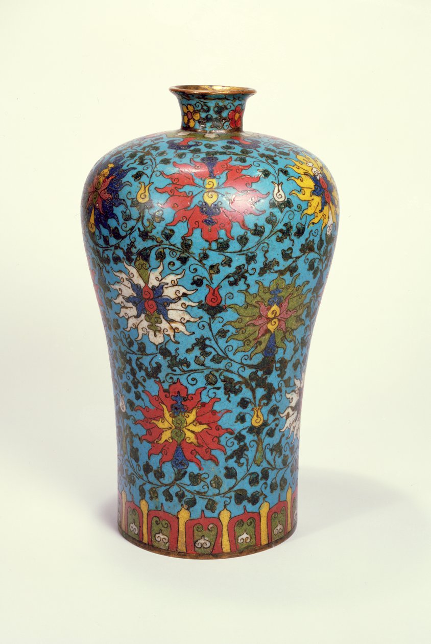Jarrón (esmalte cloisonné) de School Chinese