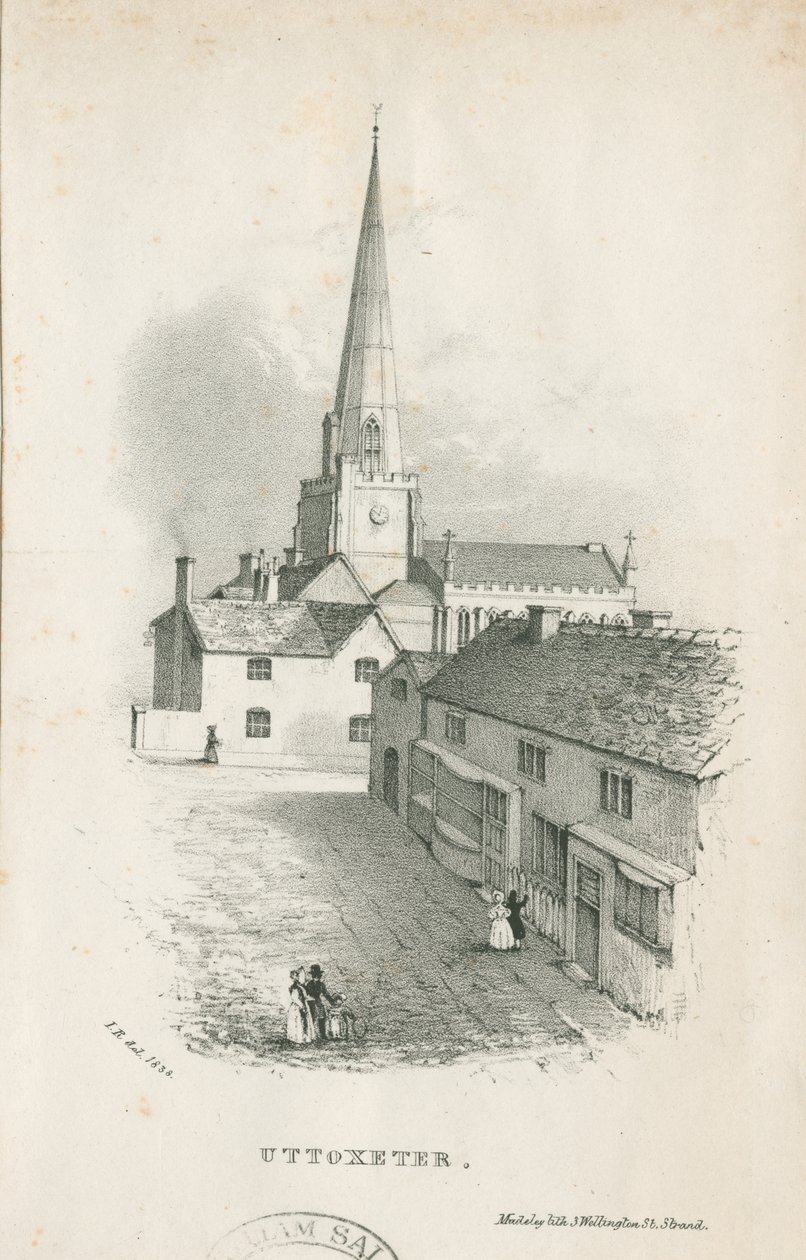 Iglesia de Uttoxeter - litografía de School English