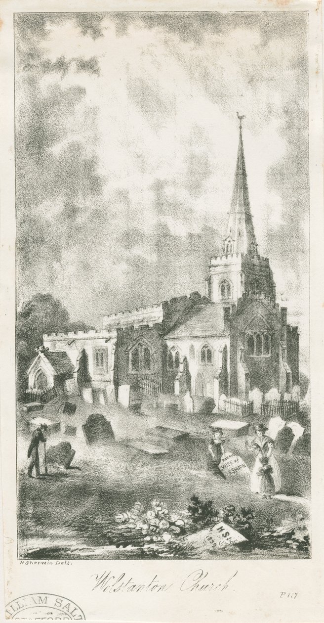 Iglesia de Wolstanton (litografía) de School English