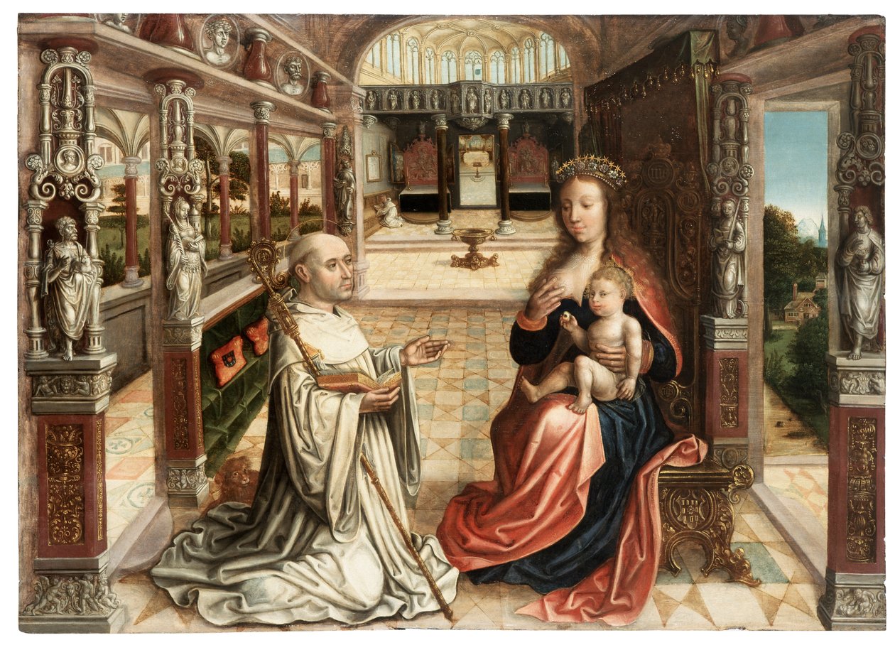 El milagro de la lactancia (óleo sobre tabla) de School Flemish