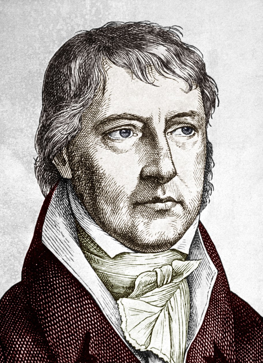 Georg Wilhelm Friedrich Hegel (grabado en color) de School German