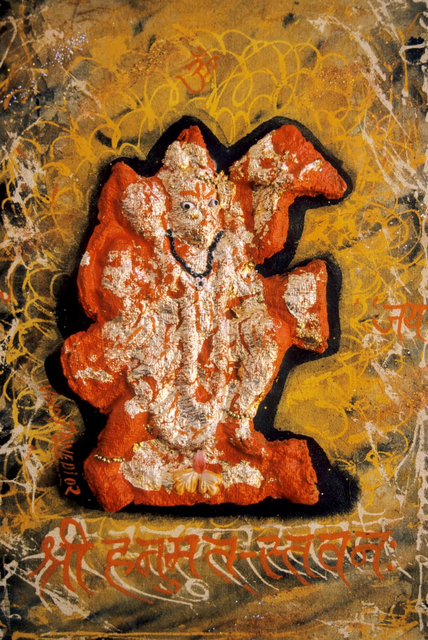 Pintura en miniatura de Lord Bajrangbali de School Indian