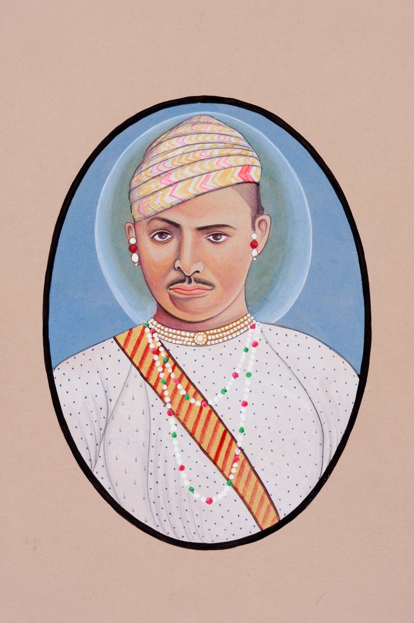 Pintura en miniatura de Maharao Umed Singh de School Indian