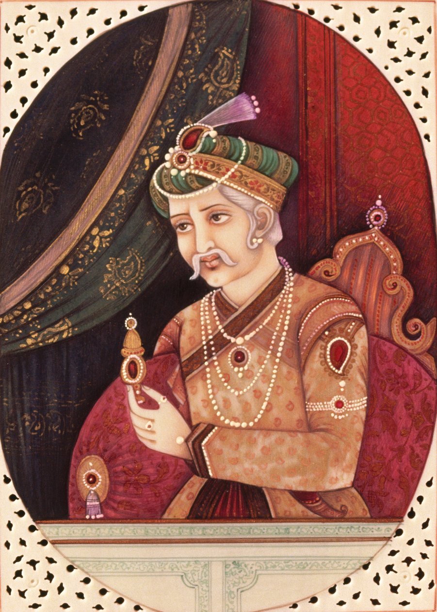 Pintura del emperador mogol Akbar 1956 de School Indian