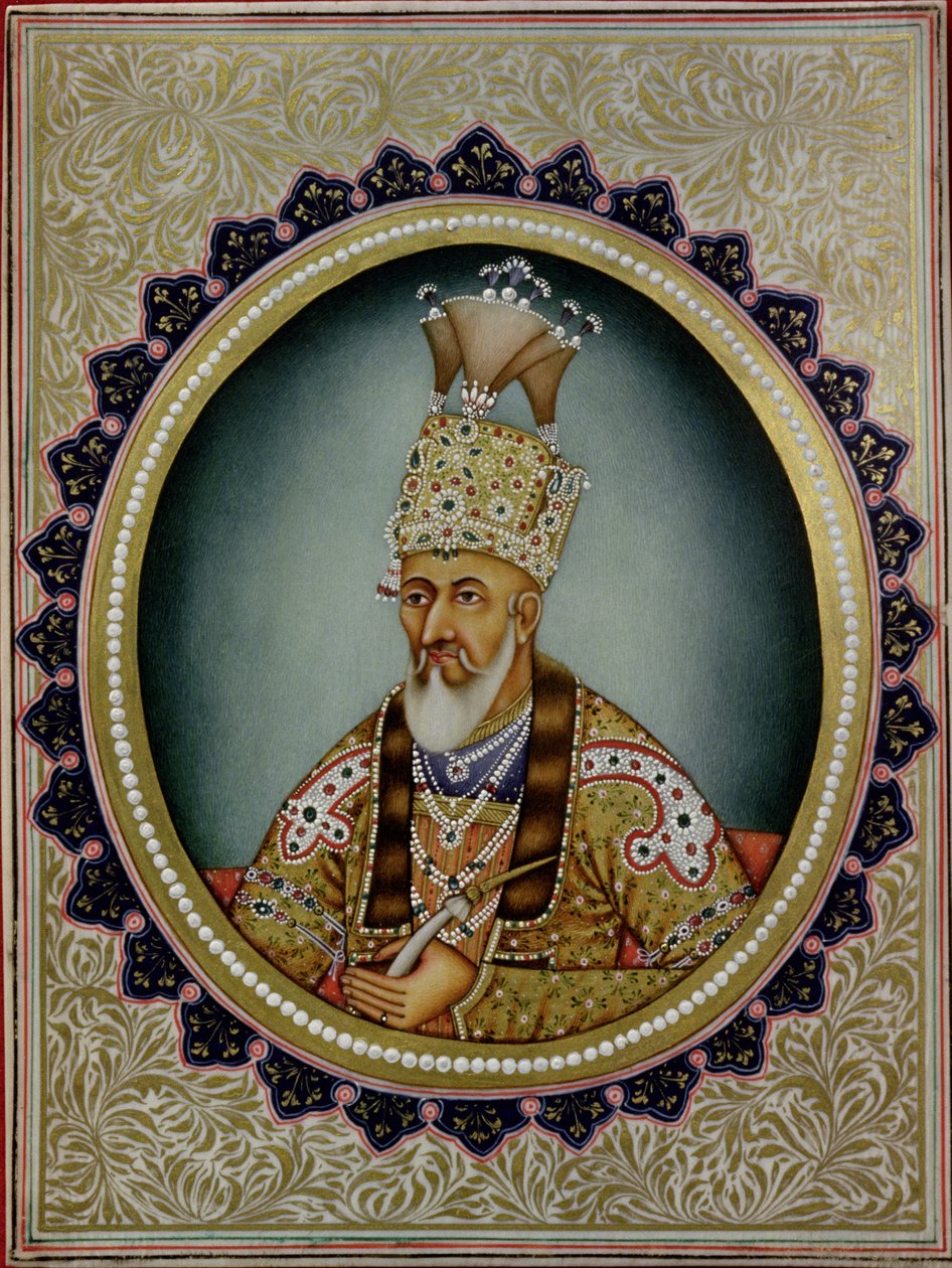 Retrato de Bahadur Shah II (1775-1862) de School Indian