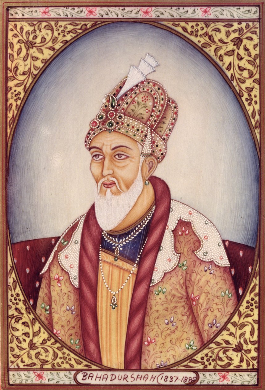 Retrato de Bahadur Shah II (1775-1862) de School Indian