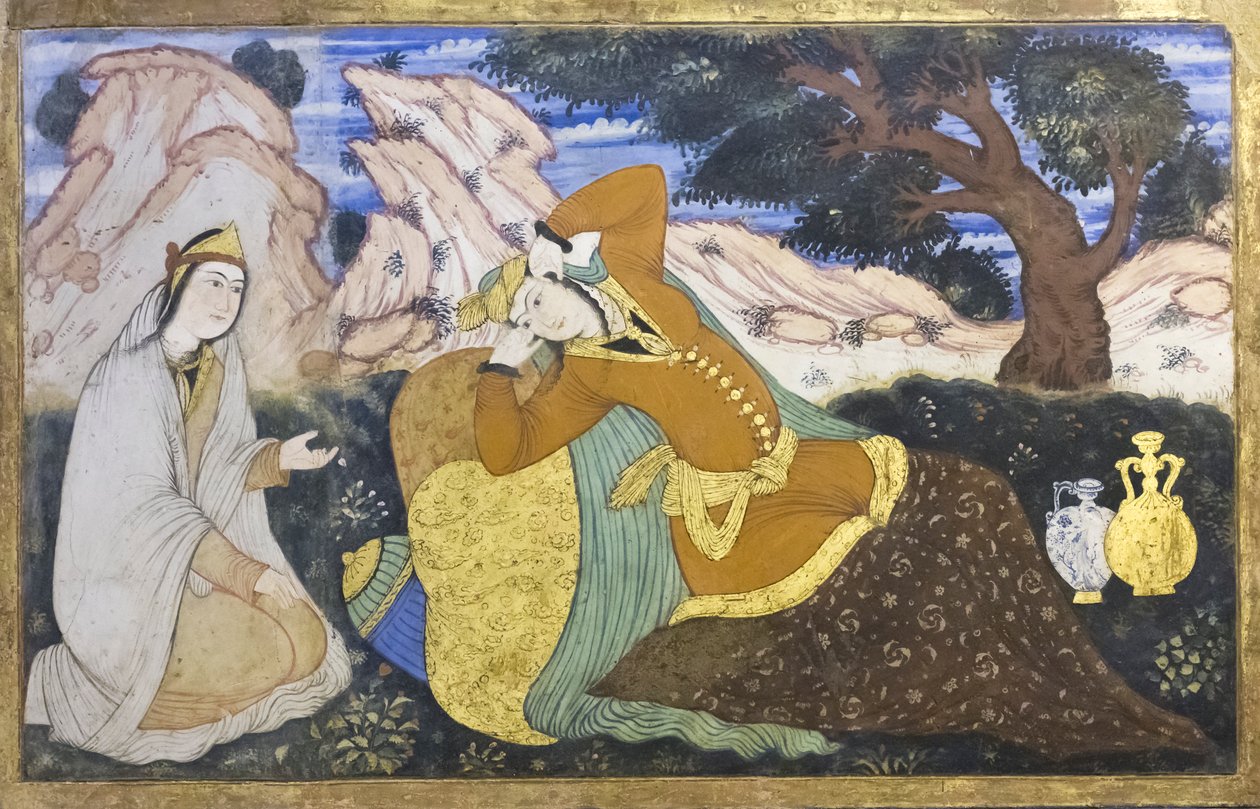 Fresco del palacio Chehel Sotoun, Isfahán, Irán de School Iranian
