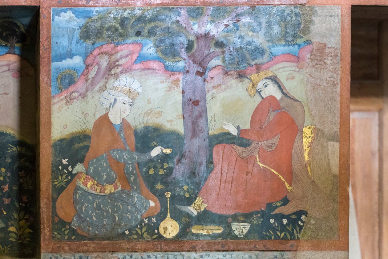 Fresco del palacio Chehel Sotoun, Isfahán, Irán de School Iranian