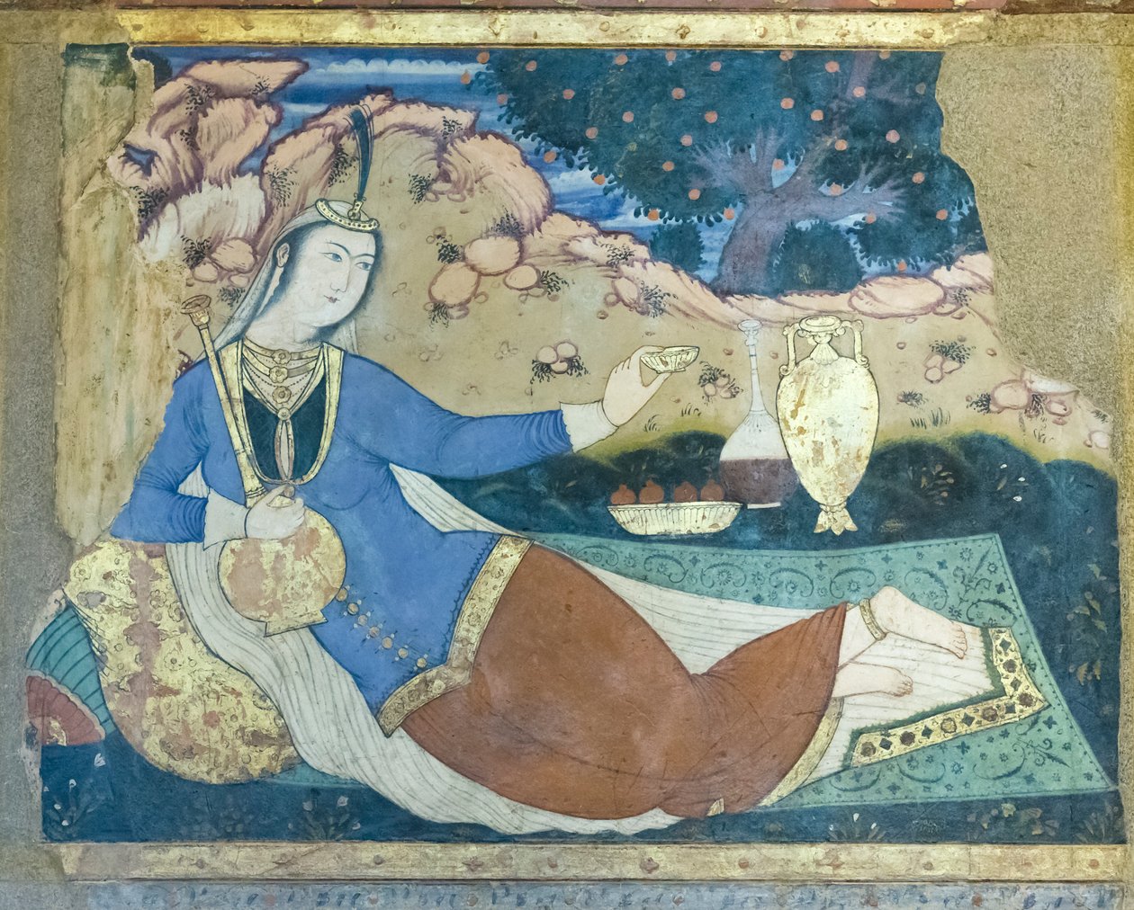 Fresco del palacio Chehel Sotoun, Isfahán, Irán de School Iranian