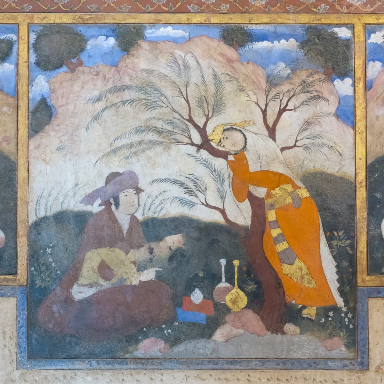 Fresco del palacio Chehel Sotoun, Isfahán, Irán de School Iranian