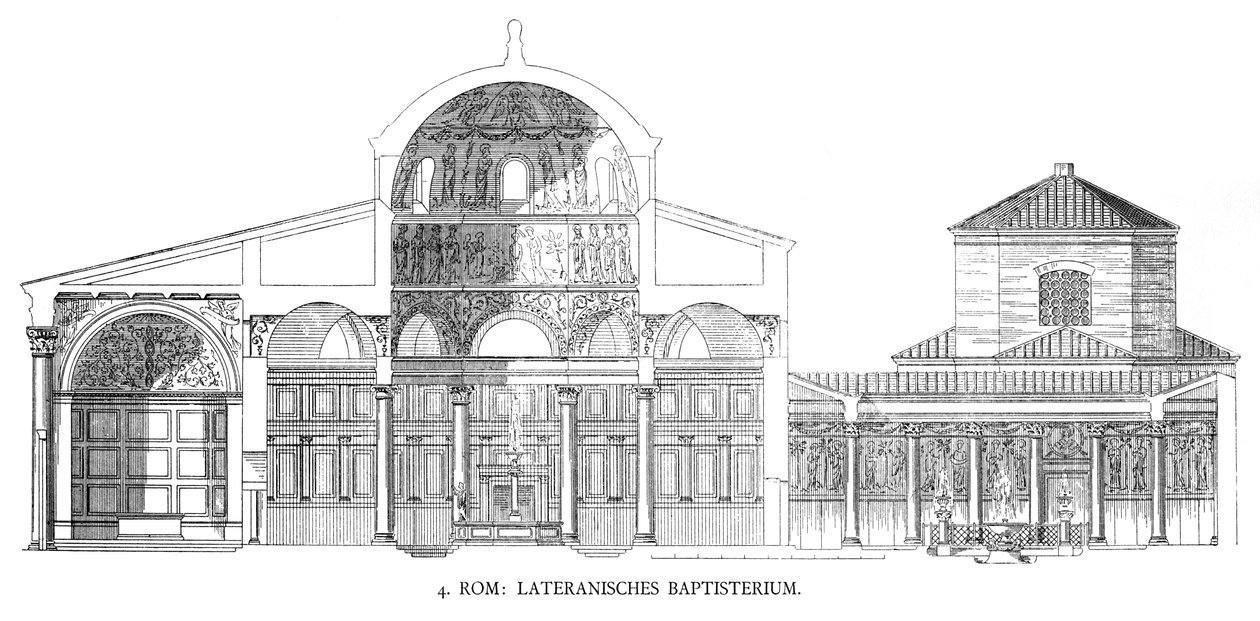 Planos del Baptisterio de Letrán (litografía) de School Italian