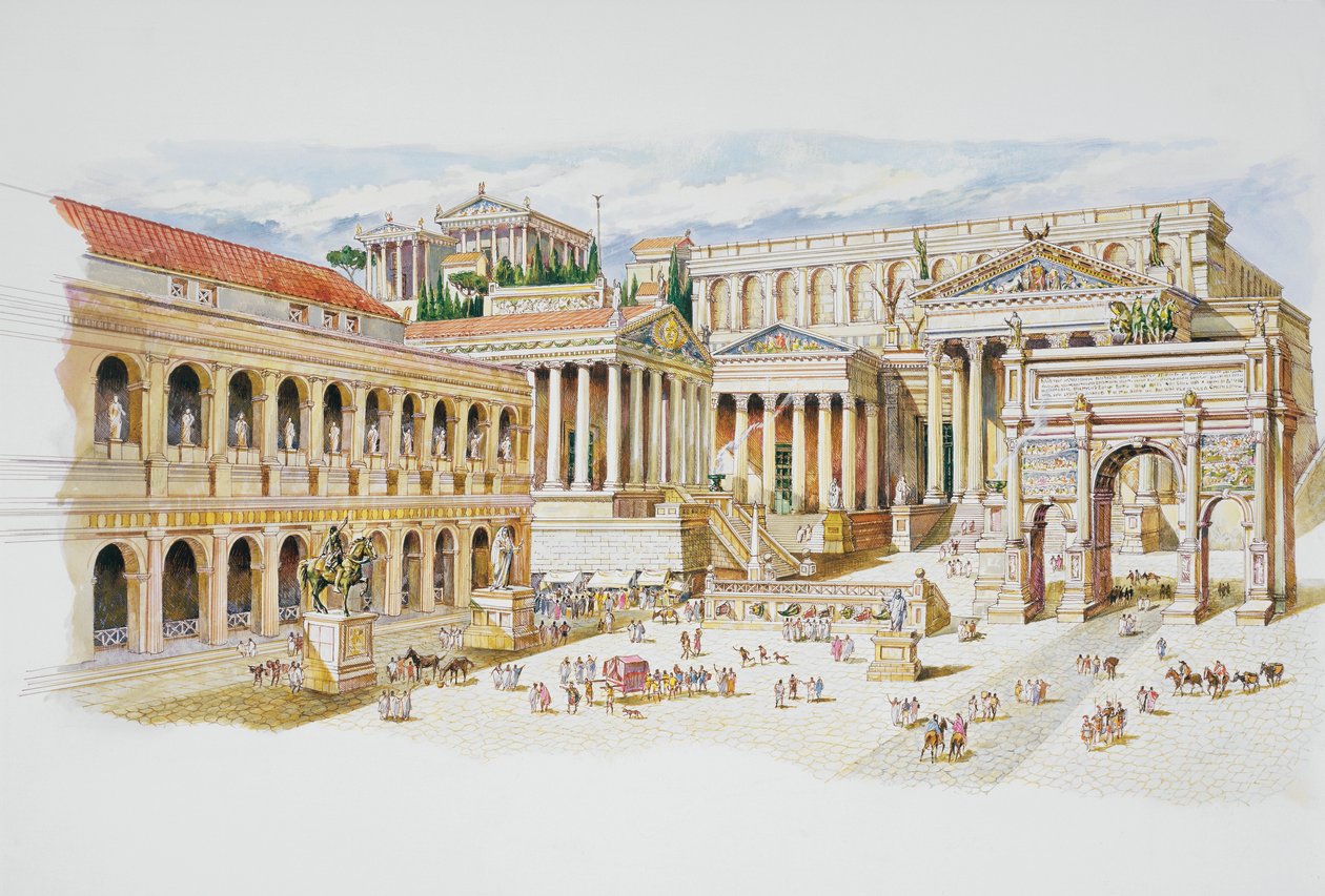 Foro Romano (litografía a color) de School Italian