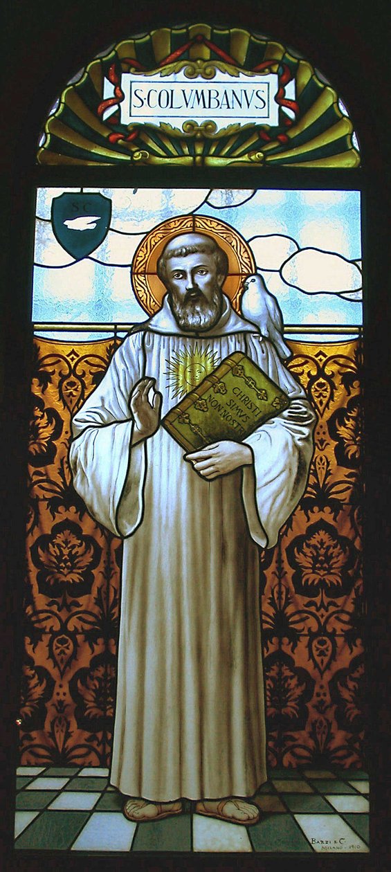 Ventana que Representa a San Columbano de School Italian