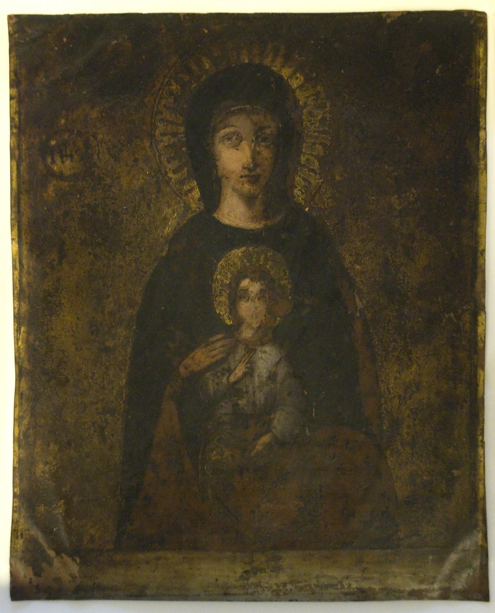 Crucifixión (Madonna On Verso) (óleo sobre cobre) de School Spanish