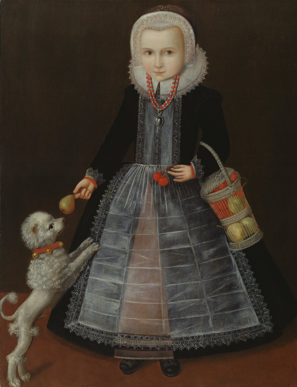 Retrato de una niña, c.1610 de School of Friesland