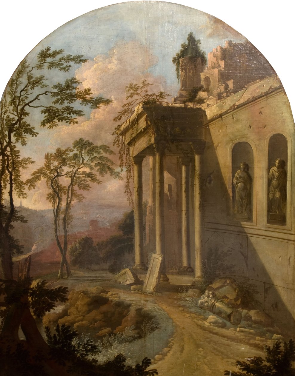 Paisaje con Ruina, 1725 de School of Jacques Rousseau