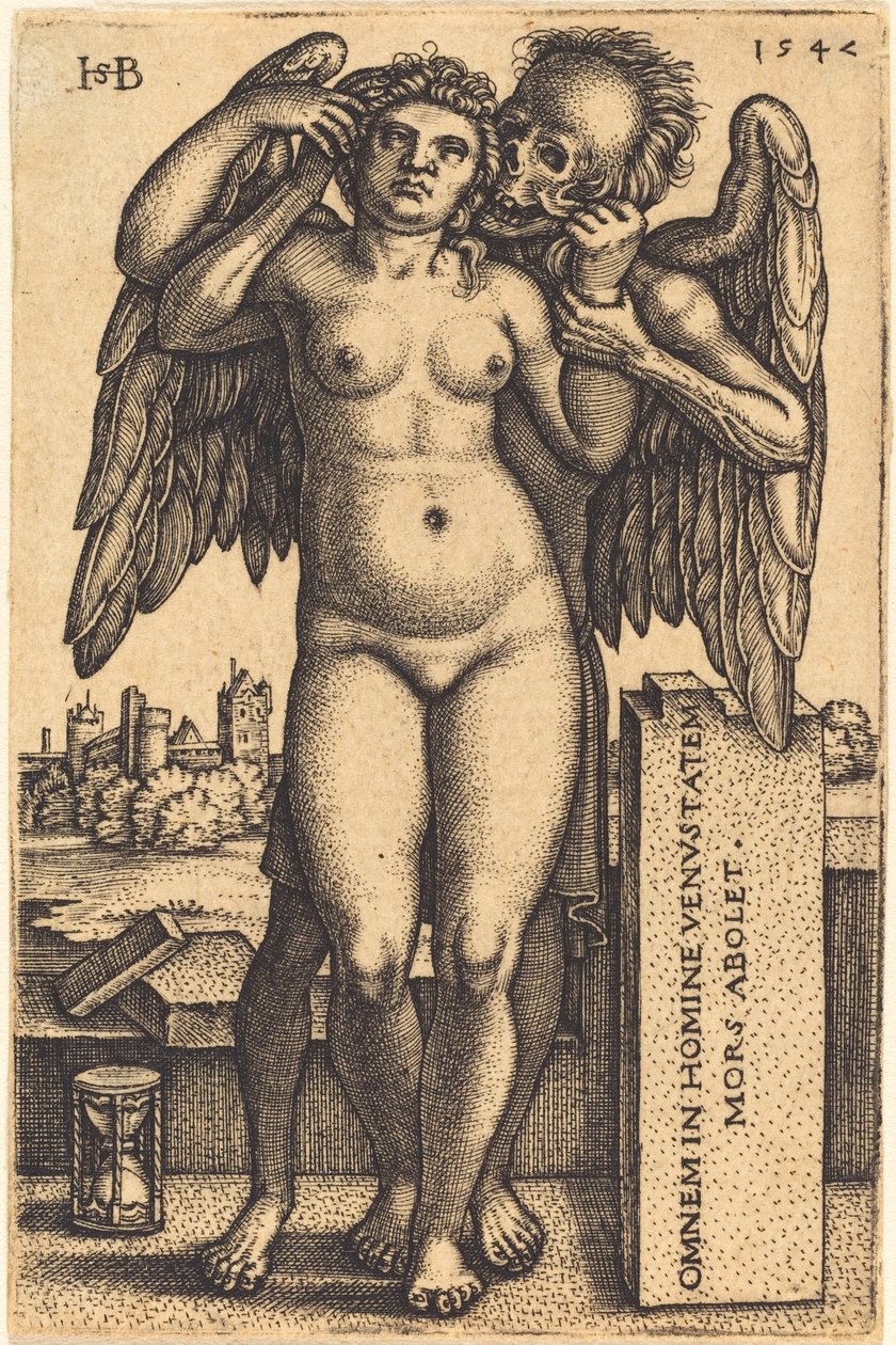 La Muerte y la Mujer Desnuda de Pie de Sebald Beham